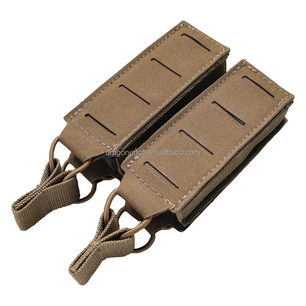 SPARK TAC Tactical Laser Cut Wholesale molle pouches Camouflage Tactical equipment Double Magazine Pouch,Coyote Brown