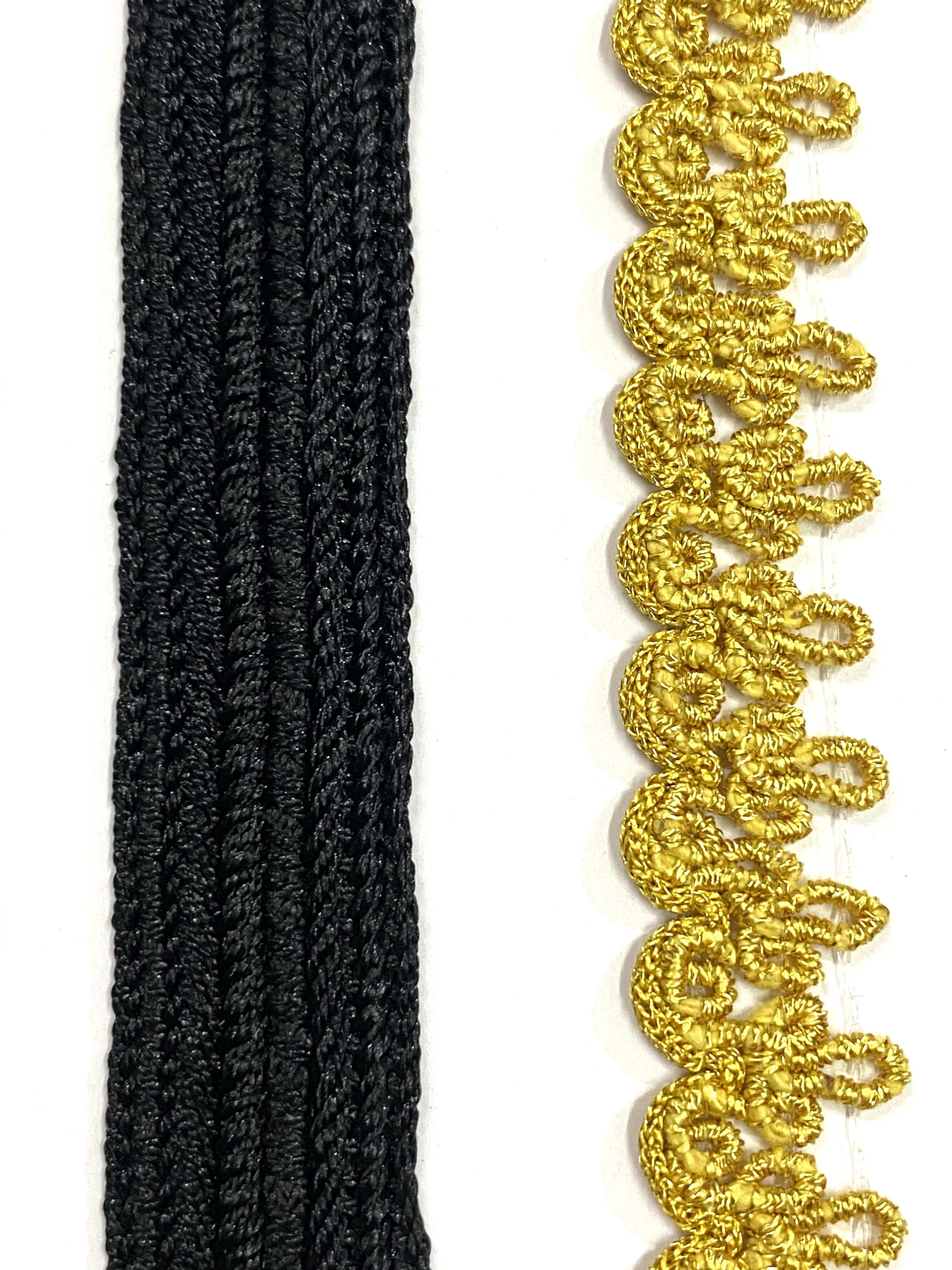 High Quality Burgundy Swiss Cords Braided Black and Antique Gold Trimming For African Lace Fabrics Deals In Wholesale