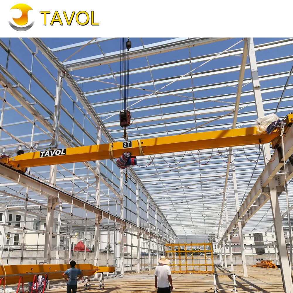 Tavol CE Certificate Light Weight 10t Span 10m Electric Hoist Bridge Crane