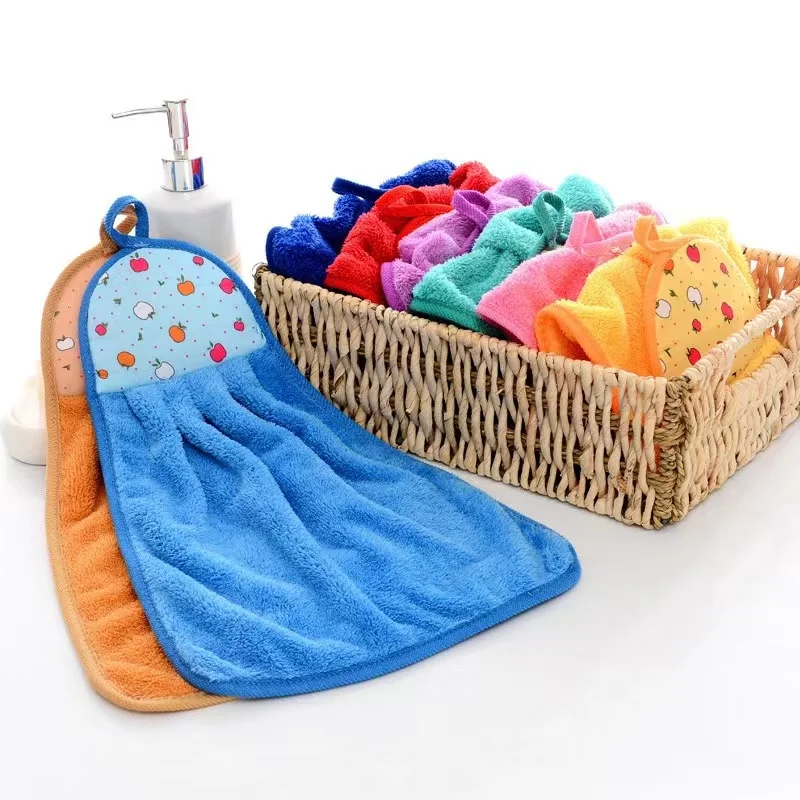 New hand towel hanging cute toilet towel absorbent soft thickened household handkerchief