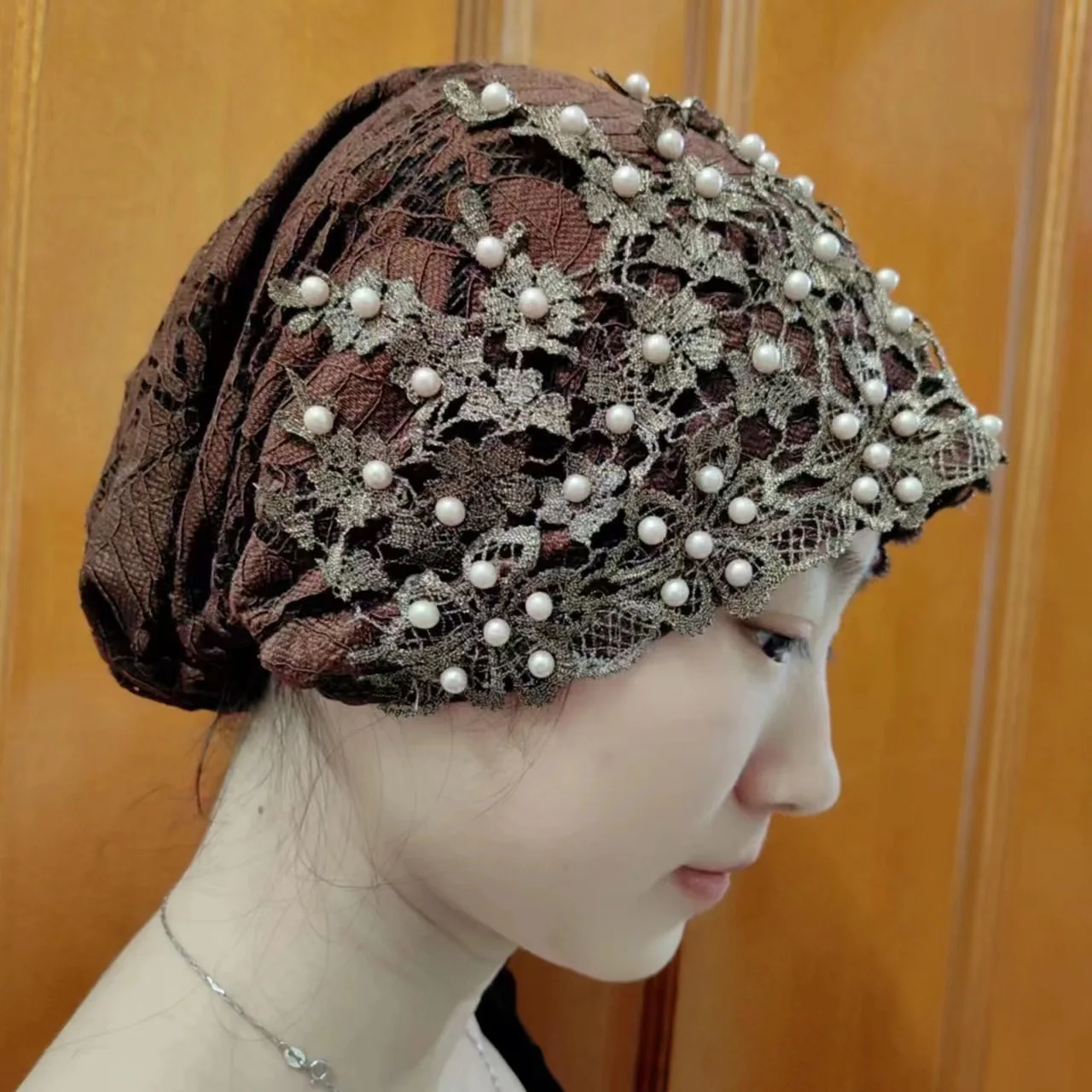 2024 Wholesale New Casual Ladies Satin Headwraps Scarf Muslim Hijab Head Covering Muslim Cap Fashion Women Turban Hat