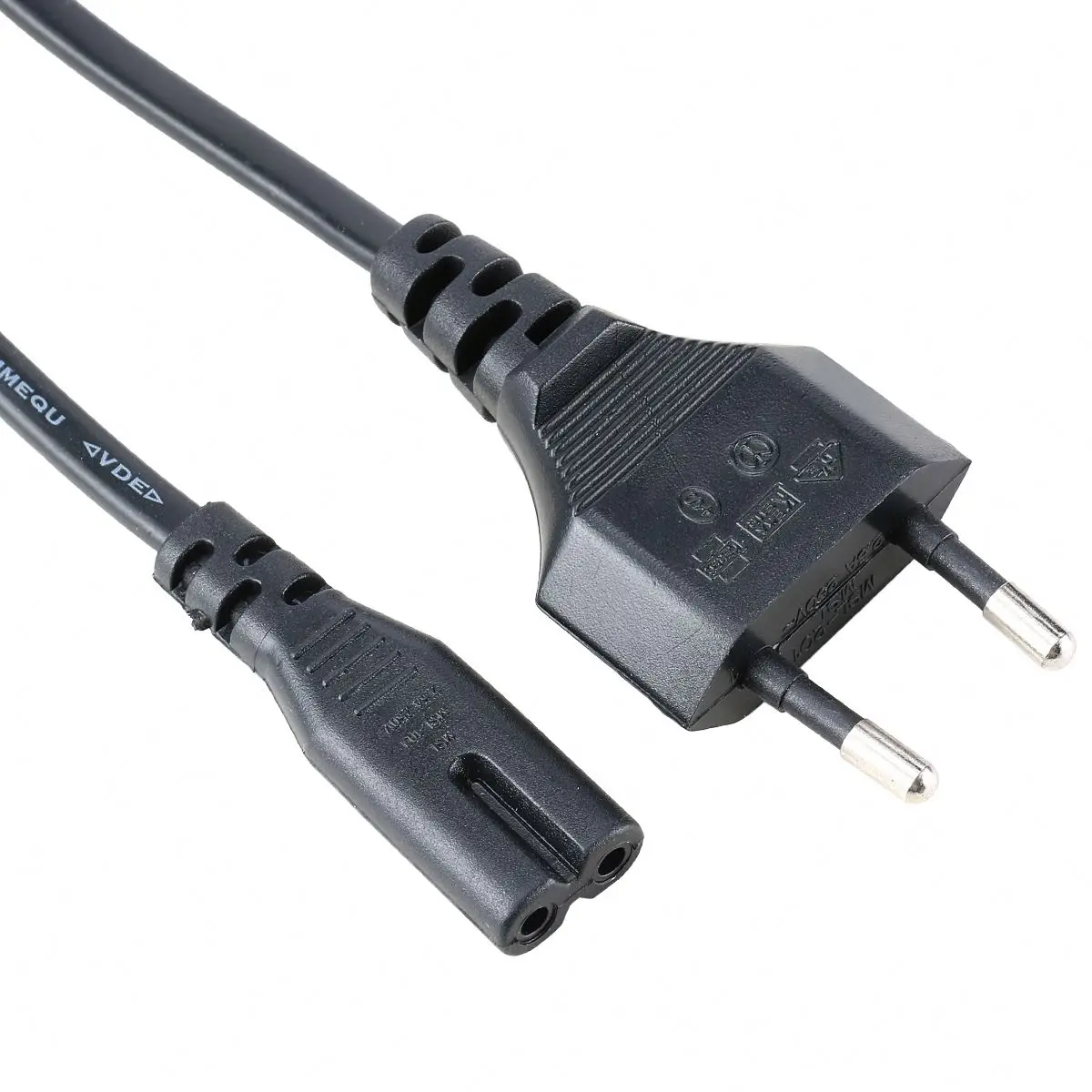 1,5 m 18awg 0,75mm 2 pin 2 prong extension reel C7 to C8 power cord male female connector type cord
