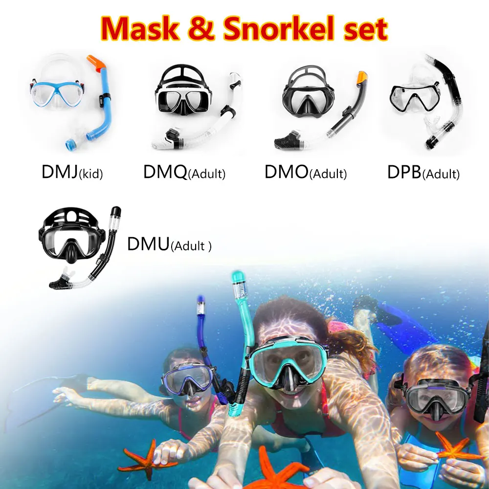 Snorkel Mask Scuba Diving Mask PVC Scuba Mask Diving Set