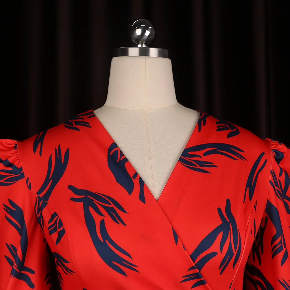 women office dresses V neck short sleeves career formal ladies