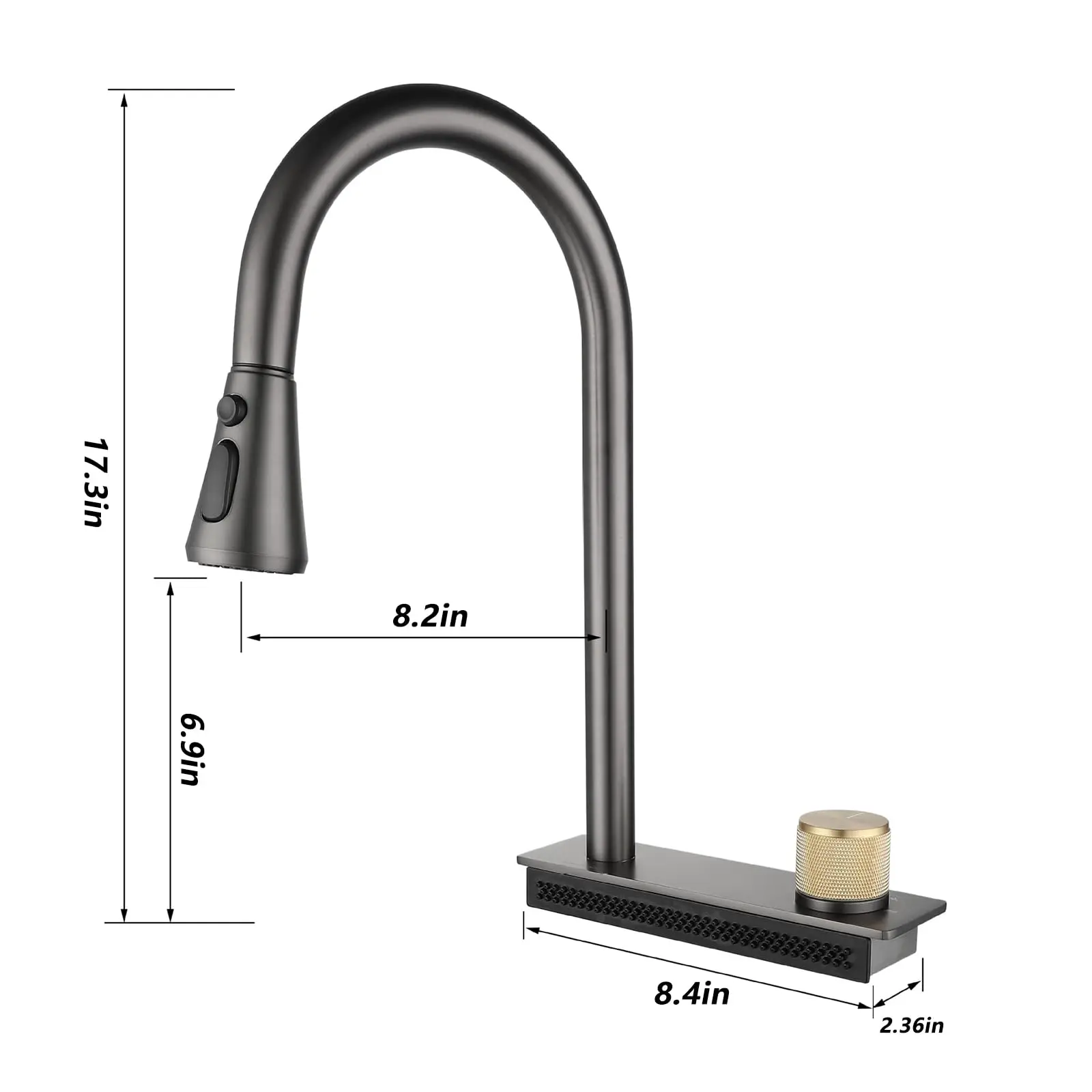 Pull Down Sprayer Waterfall Kitchen Sink Faucets