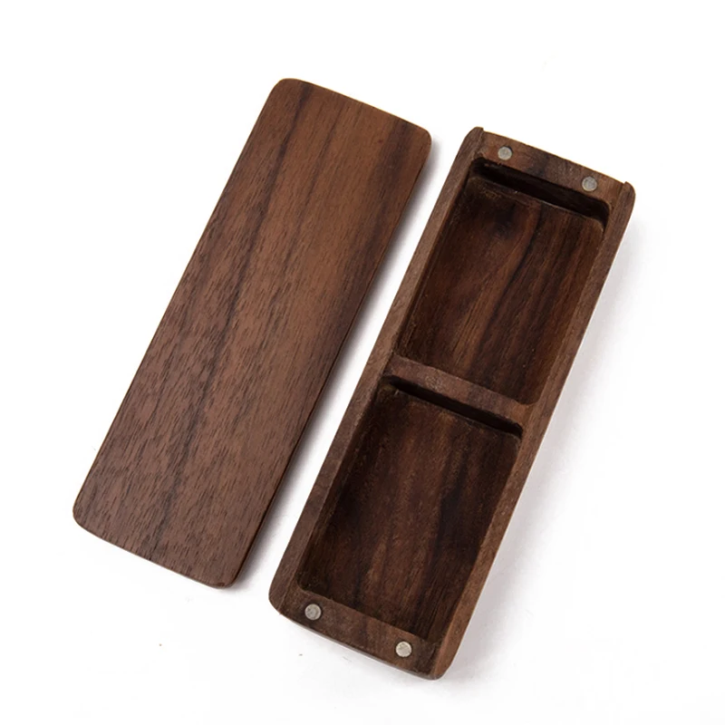 High quality professional walnut wooden gift box with magnet lid wooden tea box