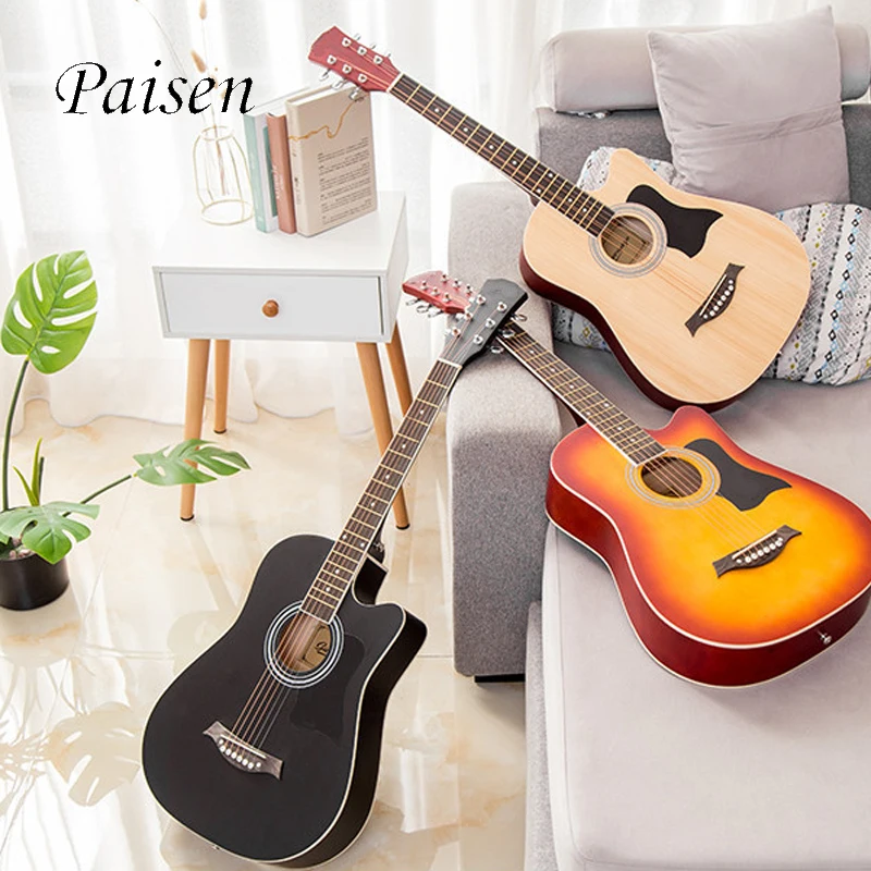 paisen akustik gitarre akustische guitarra Spruce Veneer 38 Inch Folk Acoustic guitar guitare acoustique