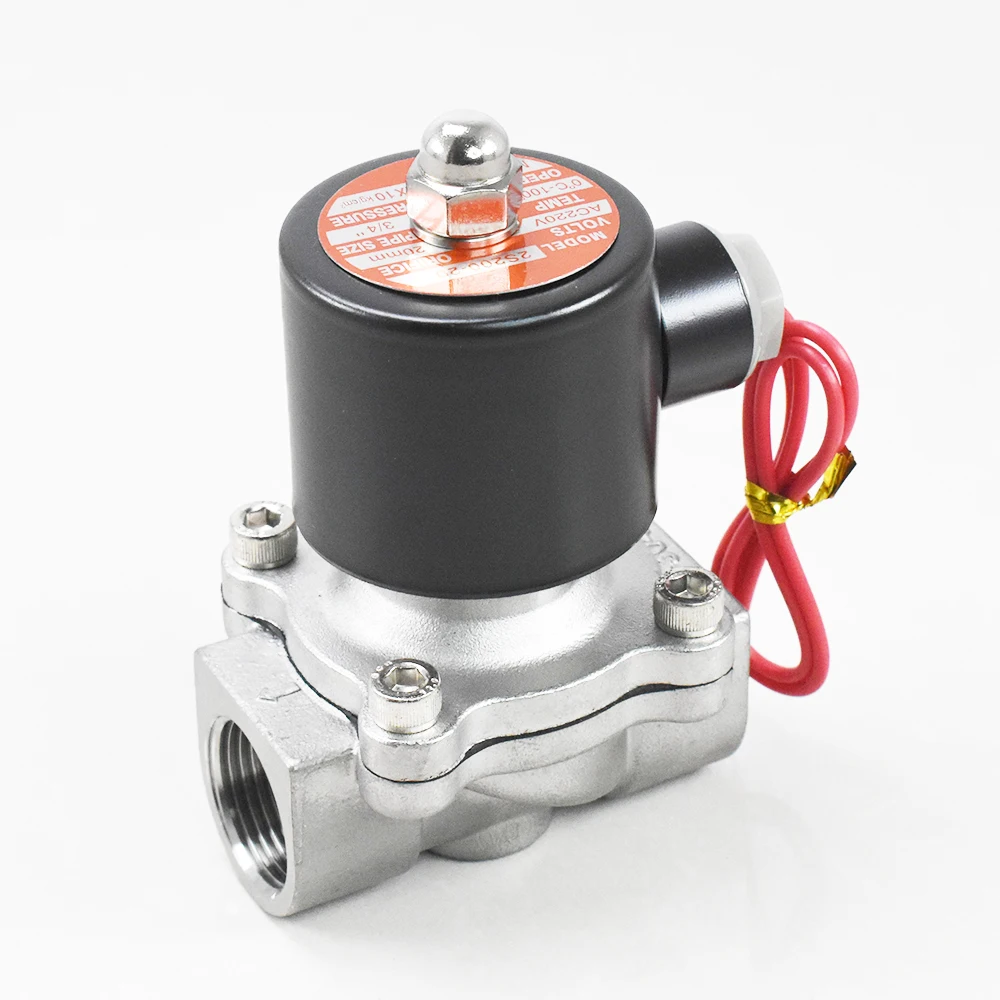 2S200-20 DC24V 12V  AC220V 110V Normally Close SS304 Stainless Steel Automatic  Water Solenoid Valve 3/4 Inch