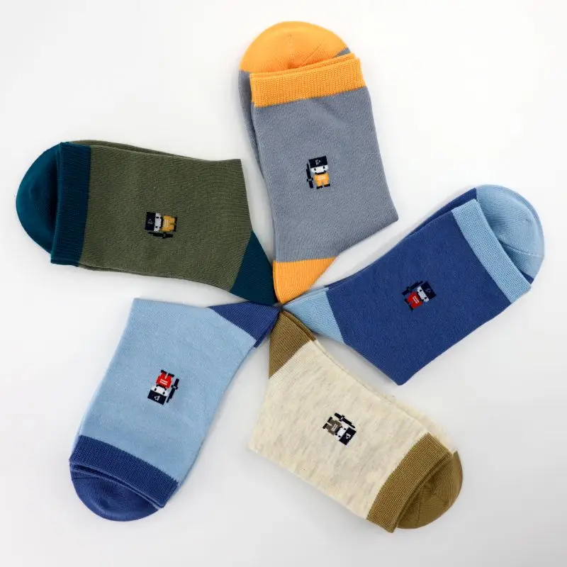 
Direct Manufacturer Wholesale 100% Cotton Solid Color Classical Cartoon Soliders Kid Designer Socks 