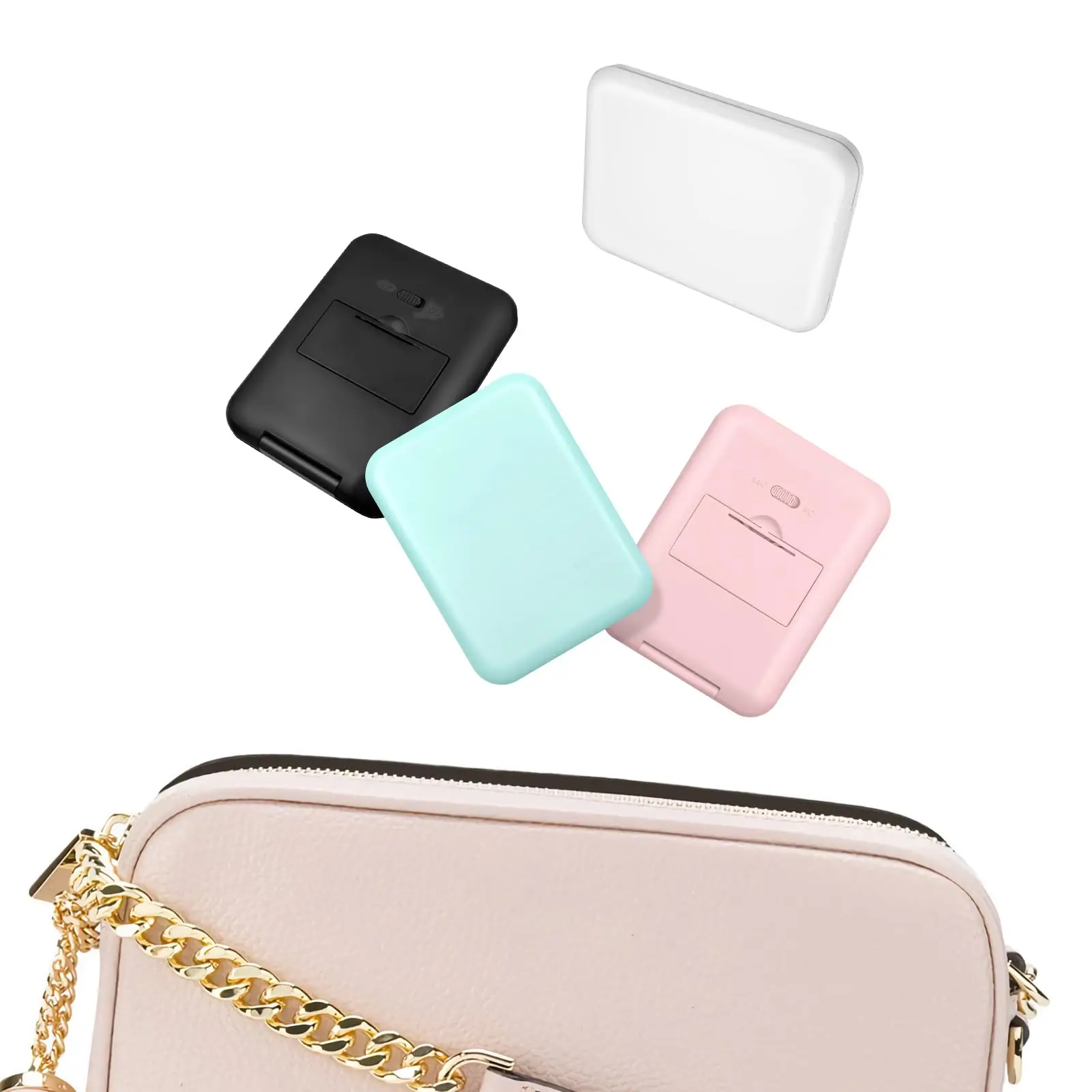 Portable Magnification Light 2-Sided Portable Foldable Handheld Gift Pink LED Small Compact Travel Makeup Mirror