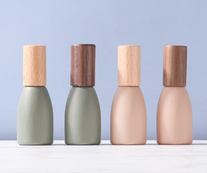 12ml roller bottle new Morandi series perfume essential oil, beaded beaded bottle beylumh peach wooden cap