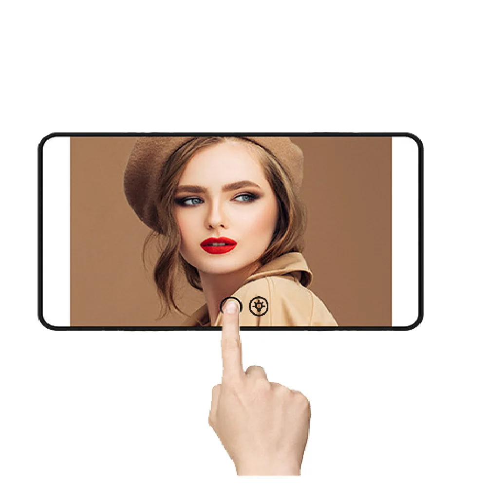 Wholesale Narrow Side General Car Visor LED Charging Touch Smart Three-color Adjustable Makeup Mirror