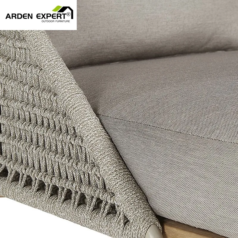 Garden Furniture Andria Pallazo Taupe Fabric Outdoor Lounge Chair Aluminum One Seat Sofa Hotel Balcony