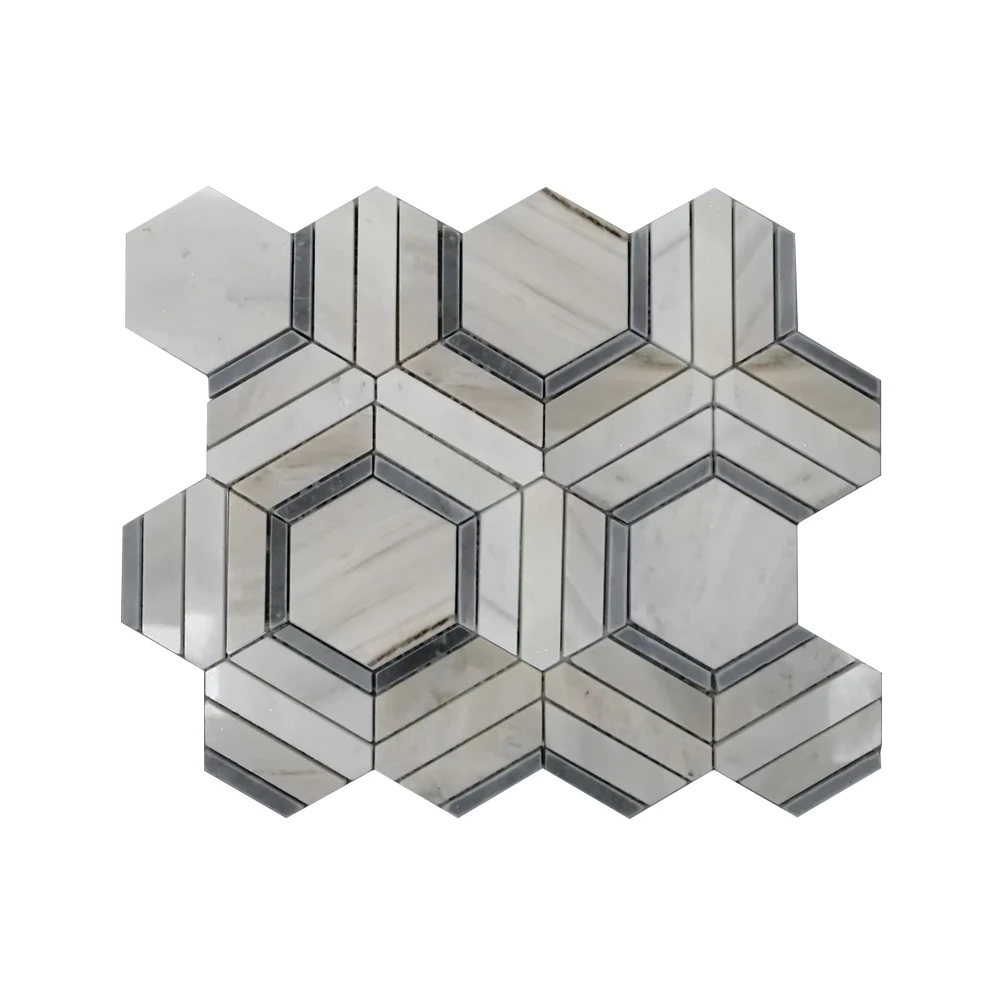 Century Mosaic Decor New Original Design White Hexagon Stone Kitchen Backsplash Bathroom Marble Stone Mosaic Tile