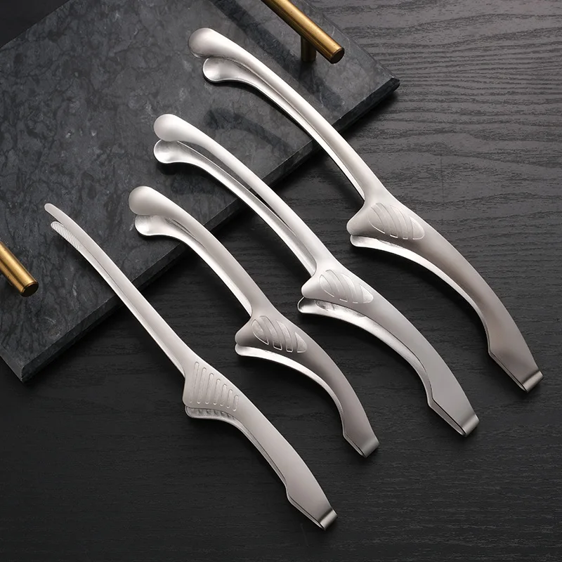 Stainless Steel Food Clip BBQ Tongs Kitchen Gadgets Salad Bread Cooking Food Serving Tongs