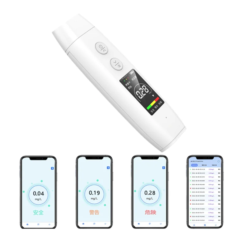 Portable Breath Alcohol Tester Breathalyzer Semiconductor Sensor Meter Smart APP Control Alcohol Checker