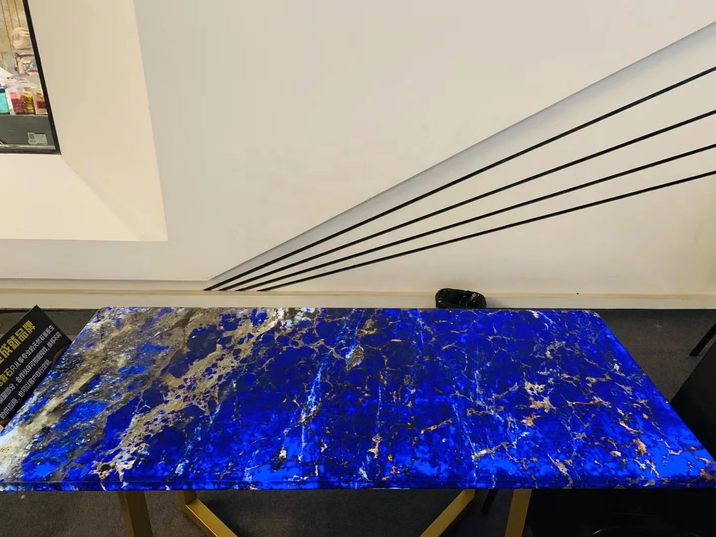 Luxury LED blue granite natural quartzitetransparent onyx backlit luni stone marble coffee table