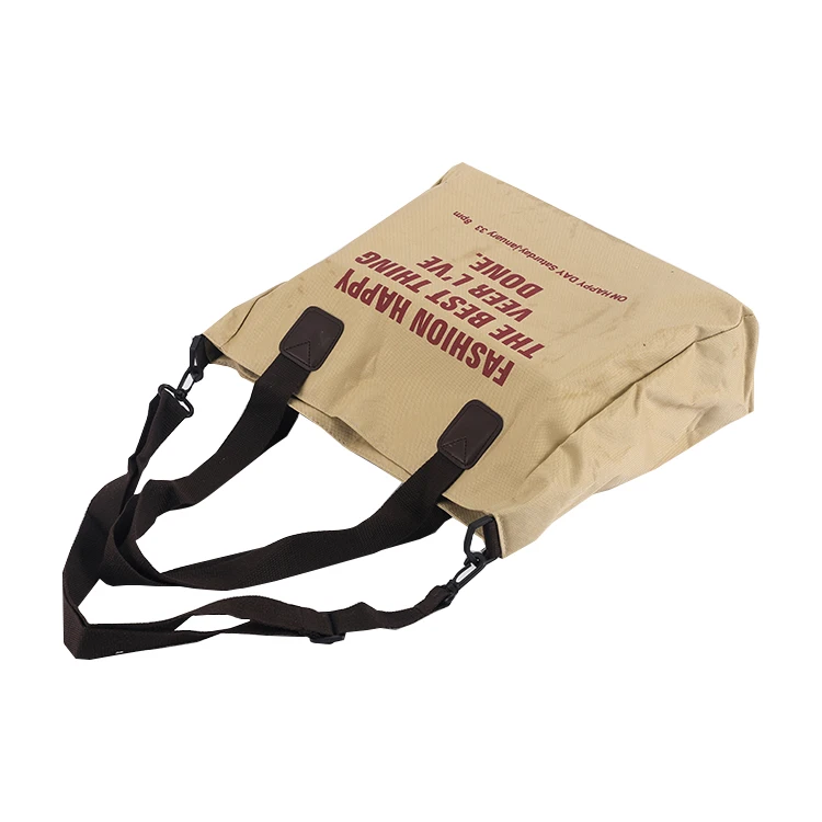 Wholesale Fashion Canvas Messenger Bag Canvas Letter Portable Tote Bag High Capacity Tote Handbag for Women