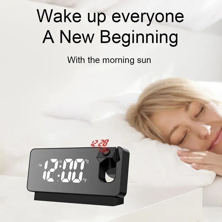 Silent Work Children Bedroom Projector Clock Projection Mirror Alarm Clock Digital Table Alarm Clocks