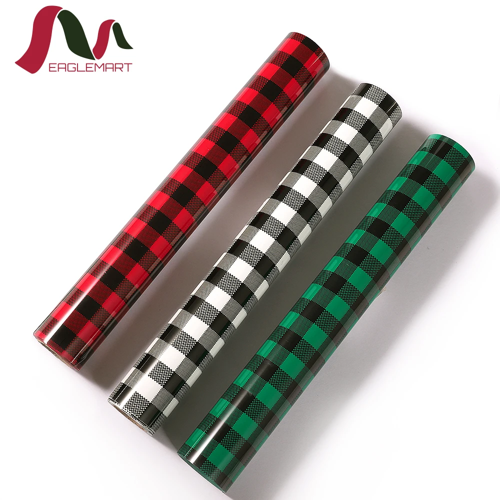 Wholesale New Products Cheap Pu Shirts Christmas Tree Pattern Printing Heat Transfer Vinyl Black Green HTV