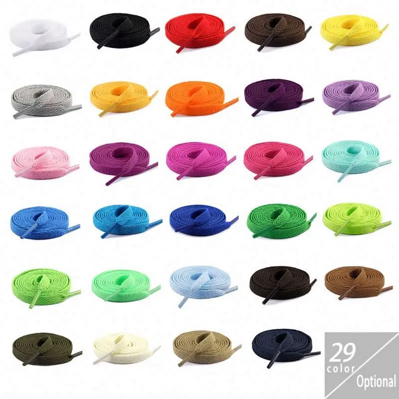 Low MOQ Manufacturing Classic Board Shoes Use Soft Long Flat Laces White Shoe Laces