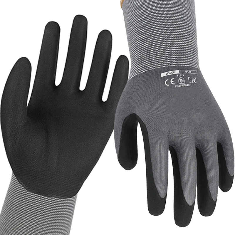 CE Approved Nitrile Coated Safety Work Gloves for Industrial, Construction, Cleaning Work, Electric, Garden, Mechanics, Driving