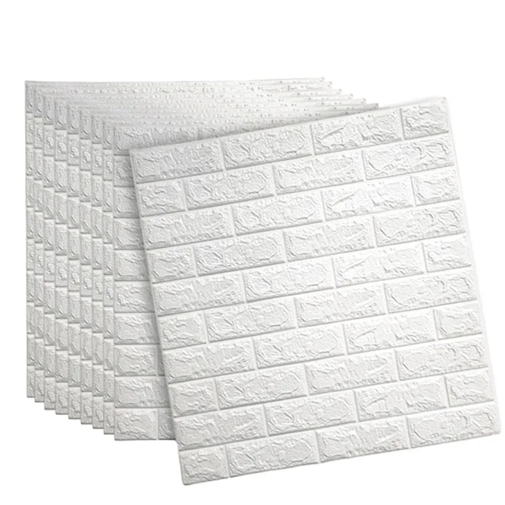 3D foam Wallpaper Hot Sale White Brick Pattern 70*70cm/3d wall panel pvc ceiling tiles