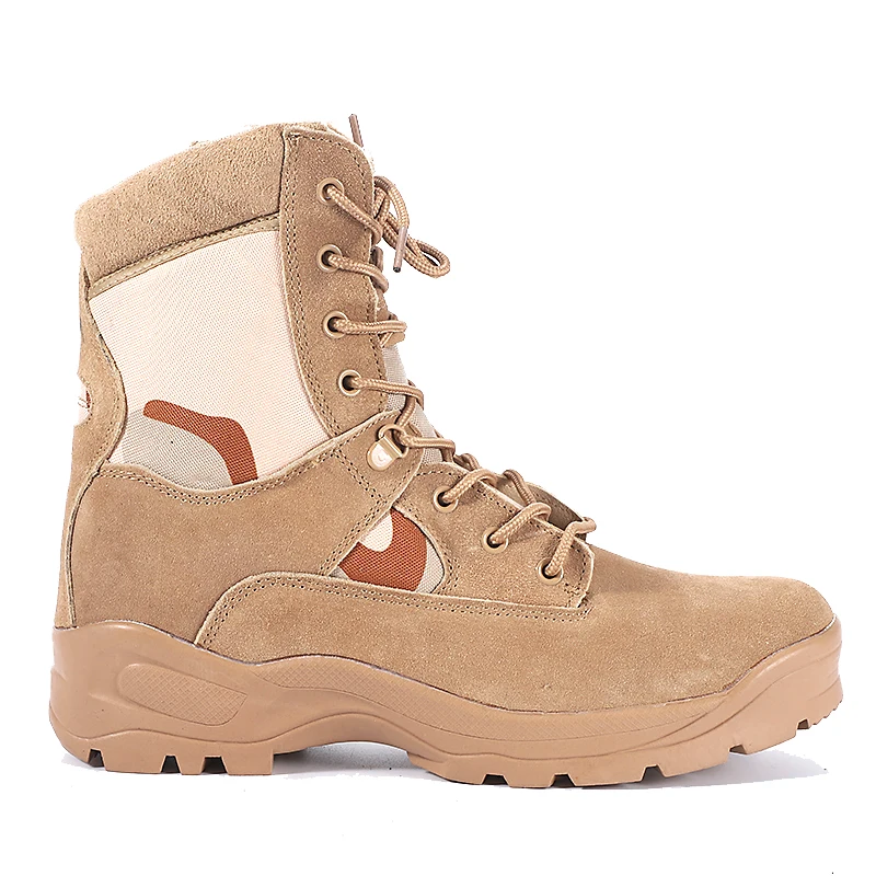 Rubber Outsole Camouflage Side Zipper Desert Boots