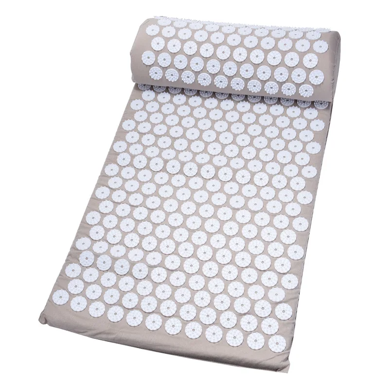 Natural cotton yoga yantra foot shakti lotus plastic spikes massage acupressure mat