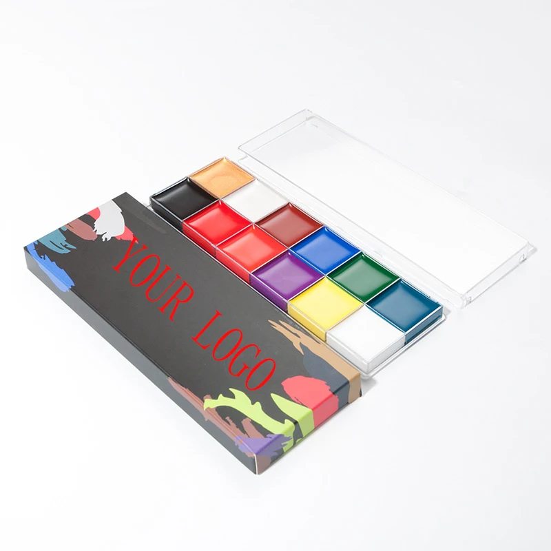 12 Colors Body Face Paint Water-soluble Halloween Play Christmas  Drama Oil Clown Fandango Cream Makeup Paint