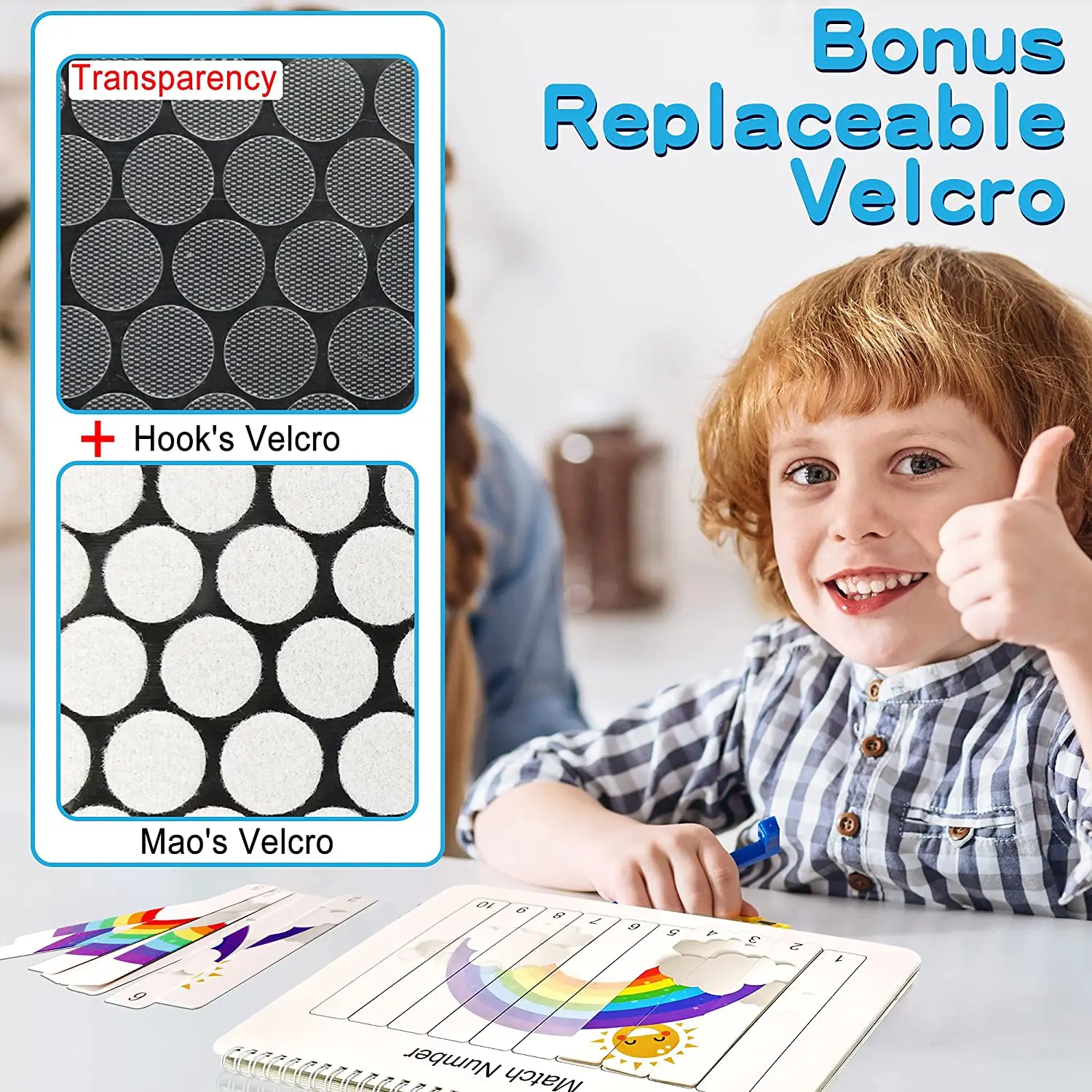 Busy Book for Kids, Montessori Toys for Toddlers Autism Sensory Educational Toys 12 Pages Toddler Preschool Activity Binder