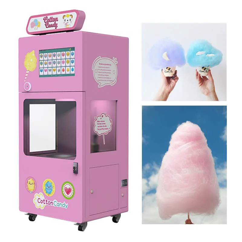 Automatic electric cotton candy maker electric cotton candy machine cover cart sugar candy