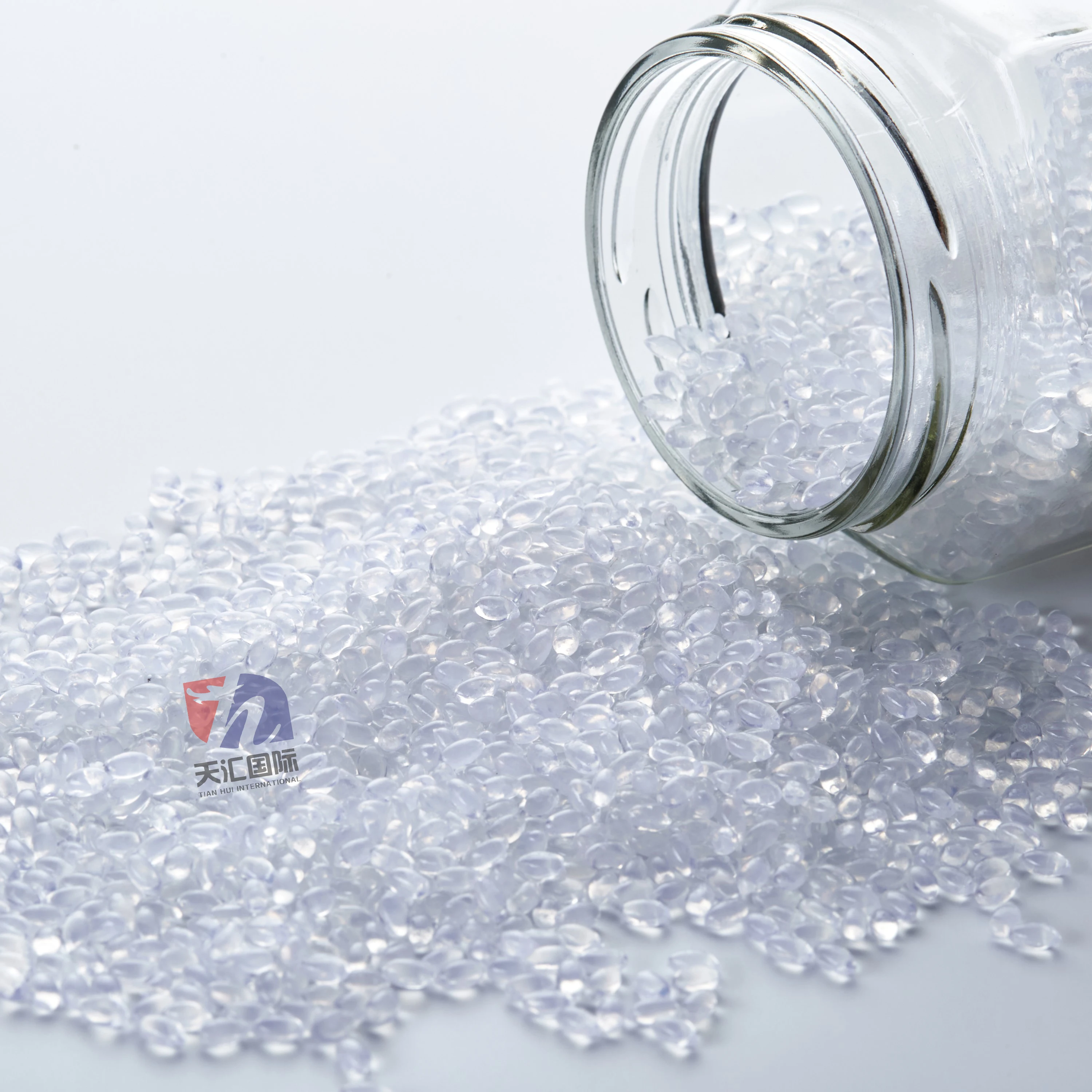 Fully transparent white hot melt adhesive colloidal particle for packaging products film-coated products metals and plastic