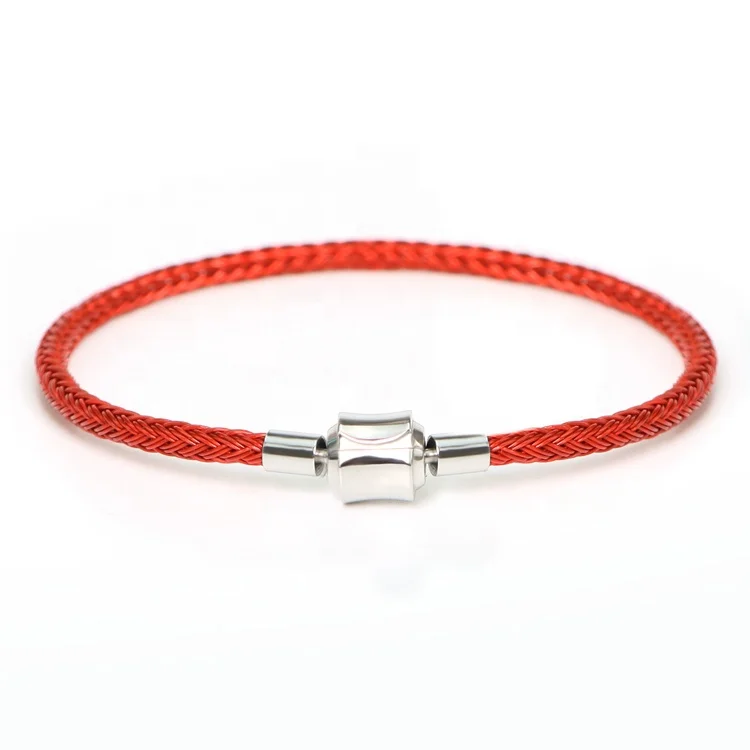 High quality Personalized stainless steel 3mm wire rope leather cords Bracelet for DIY slide clasp beads Friendship Bracelet