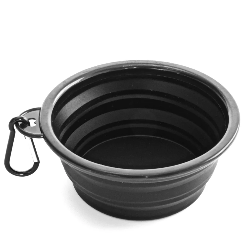 Expandable Pet Bowls Cat Travel Portable Water Feeding Safe Food Grade Silicone BPA Free Collapsible Dog Bowl with Carabiner