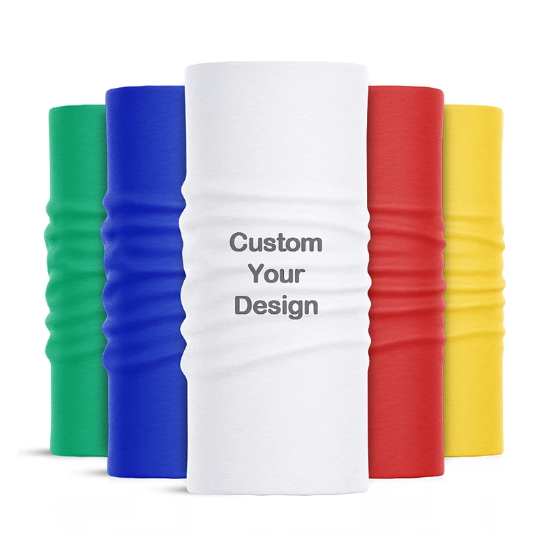 Custom Newest Design No Minimum Multifunctional Tube Cotton Cloth Blank White Solid Color Bandanas