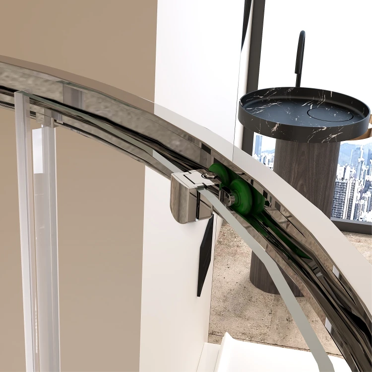 New Trend Bathroom Folding Hinged Tempered Glass Shower Partition Sliding Door Chrome Alum Bath shower Enclosure Room Cabin