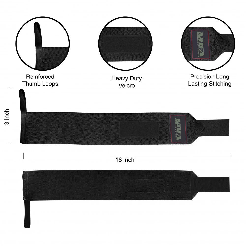 Hot Sale POWER WEIGHT LIFTING WRIST WRAPS SUPPORTS GYM WORKOUT BANDAGE STRAPS 18 LONG & 3 WIDE