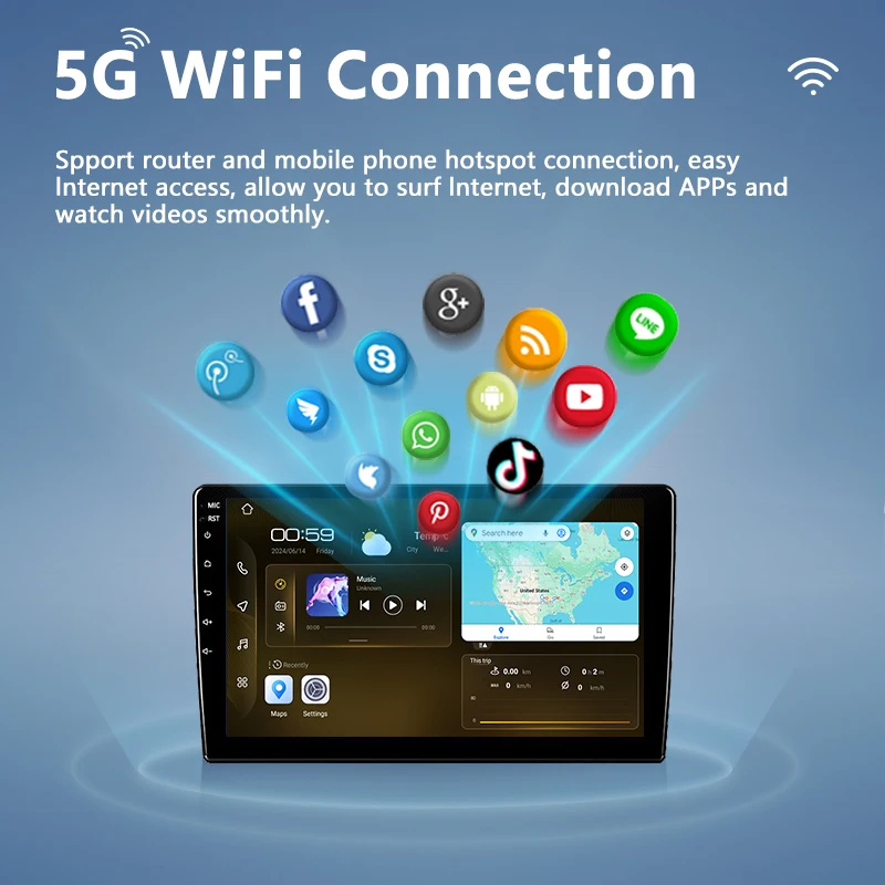 Factory N2 32GB 7 Inch Single Din Car Android Radio Stereo Wireless Carplay 9/10 Inch Car Monitor Touch Screen DVD Player GPS