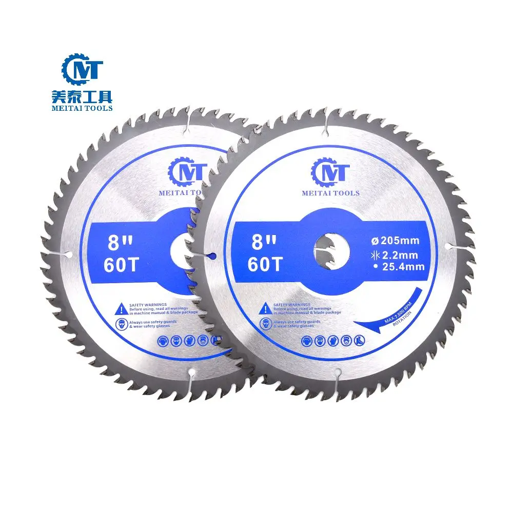 Multifunctuional 8 Inch TCT Saw Bable 60 Teeth Circular Tungsten Carbide Steel Cutting Saw Blade Wood Metal Cutting Blade