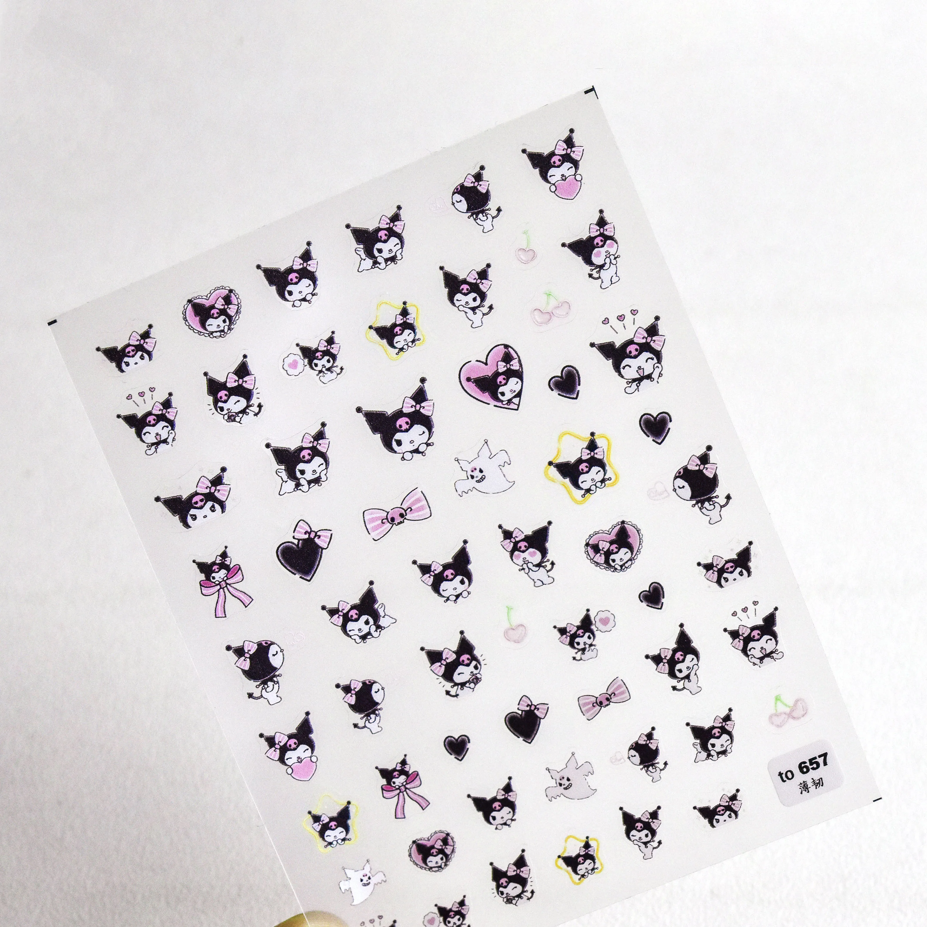 TOMONI 656-657 3D Hot Kuromi  Melody Cartoon Design Nail Art Stickers Decorations