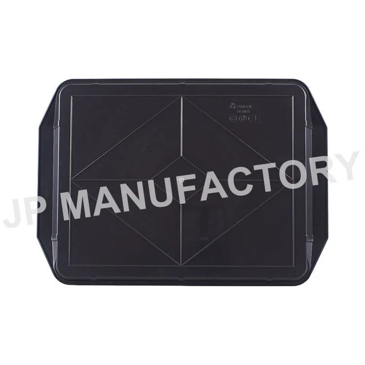 43cm 17 inch Hospital Food Tray Wide Handle Orange Red Colored Lunch Tray ABS Plastic Serving Tray