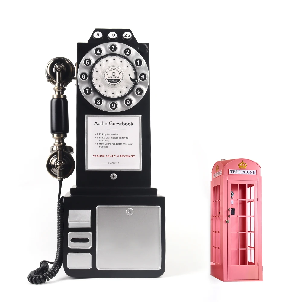 London Payphone Antique Phone Voice Recorder Audio Guest Book Telephone audio guestbook phone for wedding telephone photo booth