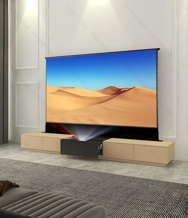 VIVIDSTORM Motorised Laser TV Cabinet Monte Carlo TV stand projection screen integrated cabinet for all UST projector