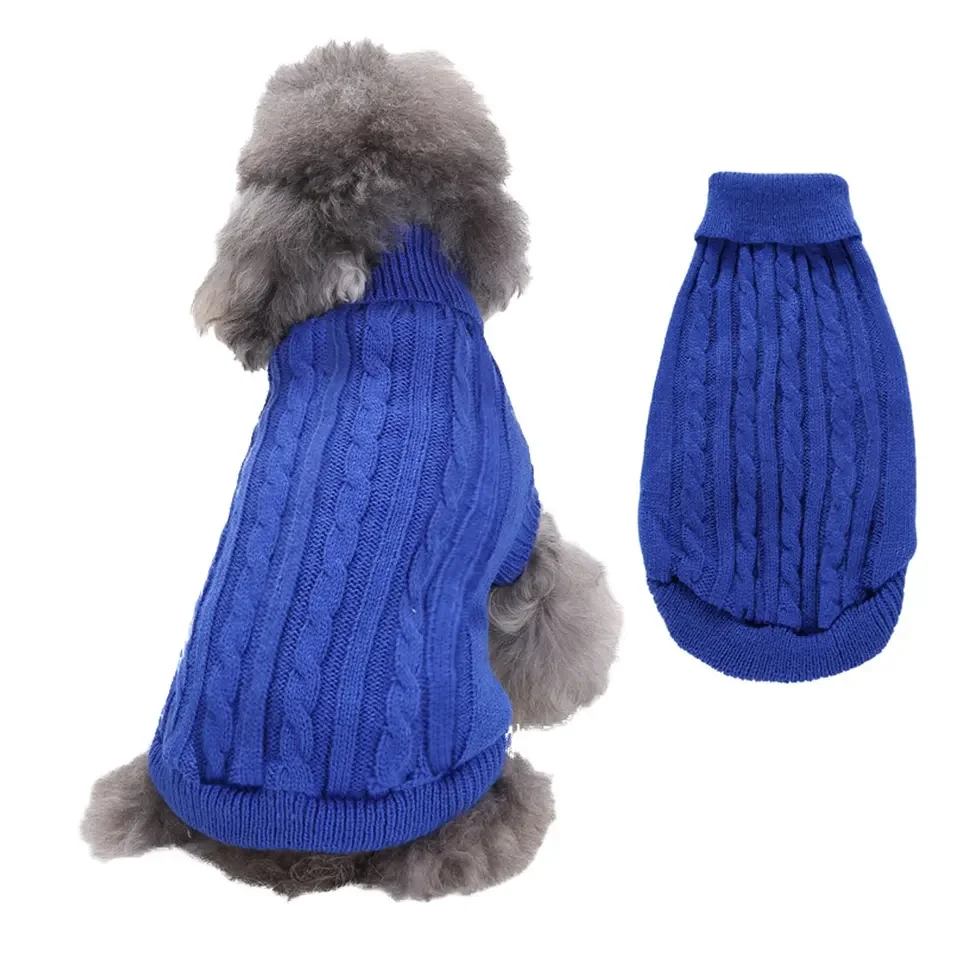 Fashion Designer Classic Cable Pet Knit Jumper Dog Sweater