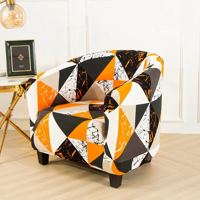 Club Chair  Stretch Tub Cover Armchair Non-Slip Tub Chair Slipcover Elastic Sofa Cover
