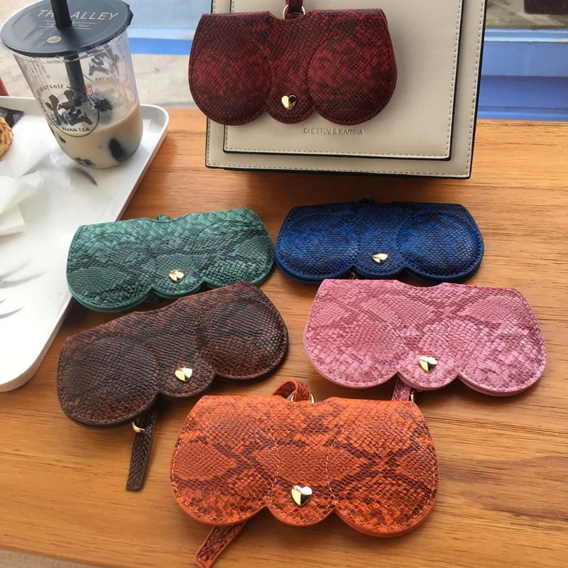 Sunglasses Protector Bag Cat Eye Suncover Glasses Storage Holder Case Women Bag Hanging Soft Leather Sunglasses Bag