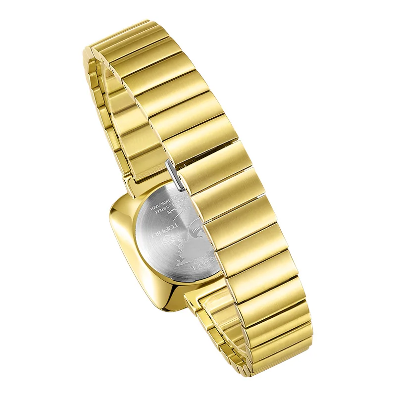 Tophill Custom OEM High End For Womens 316L Stainless Steel Square Swiss Quartz Movement Quartz Watches Minimalist Luxury Style