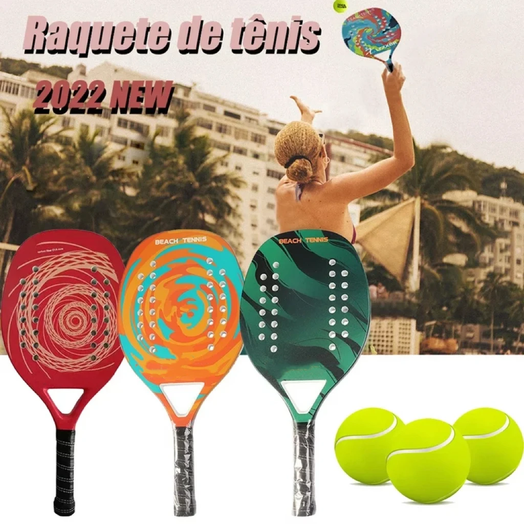 PT SPORT Durable Beach Tennis Paddle Racket Customize Design Beach Tennis racket High Quality Carbon Fiber Beach Tennis Rackets