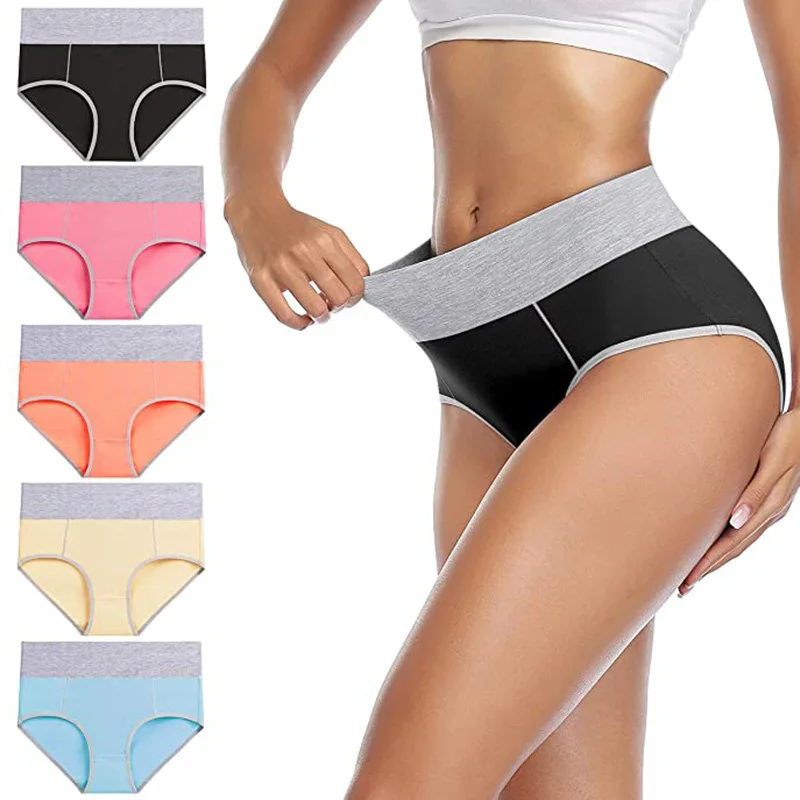 Plus size women period panties four layer high waist leak-proof high absorption menstrual panties